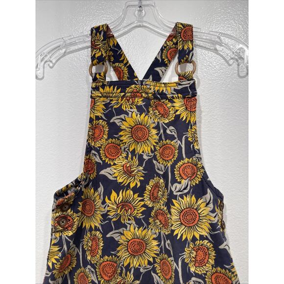 Cynthia Rowley Sunflower Print Overall Dress Girls Size 7 Colorful Fun Artsy - Picture 2 of 9